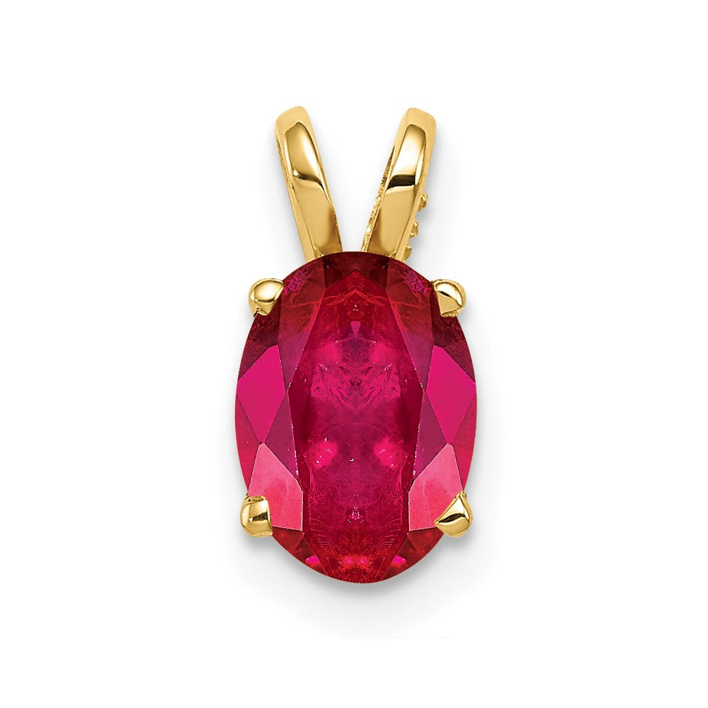 14k 8x Oval Ruby pendant