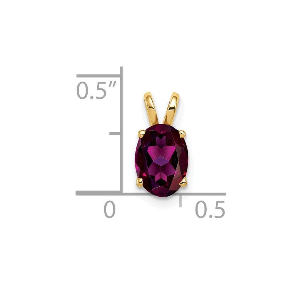14k 8x Oval Rhodolite Garnet pendant