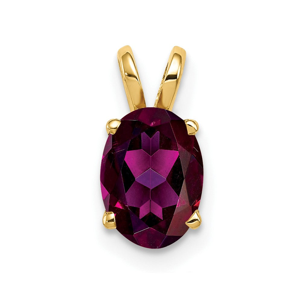 14k 8x Oval Rhodolite Garnet pendant