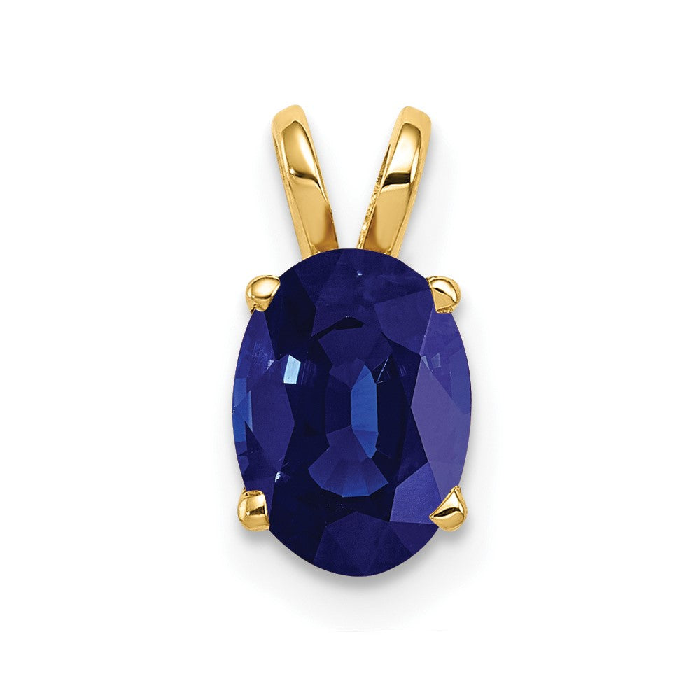 14k 8x Oval Sapphire Pendant