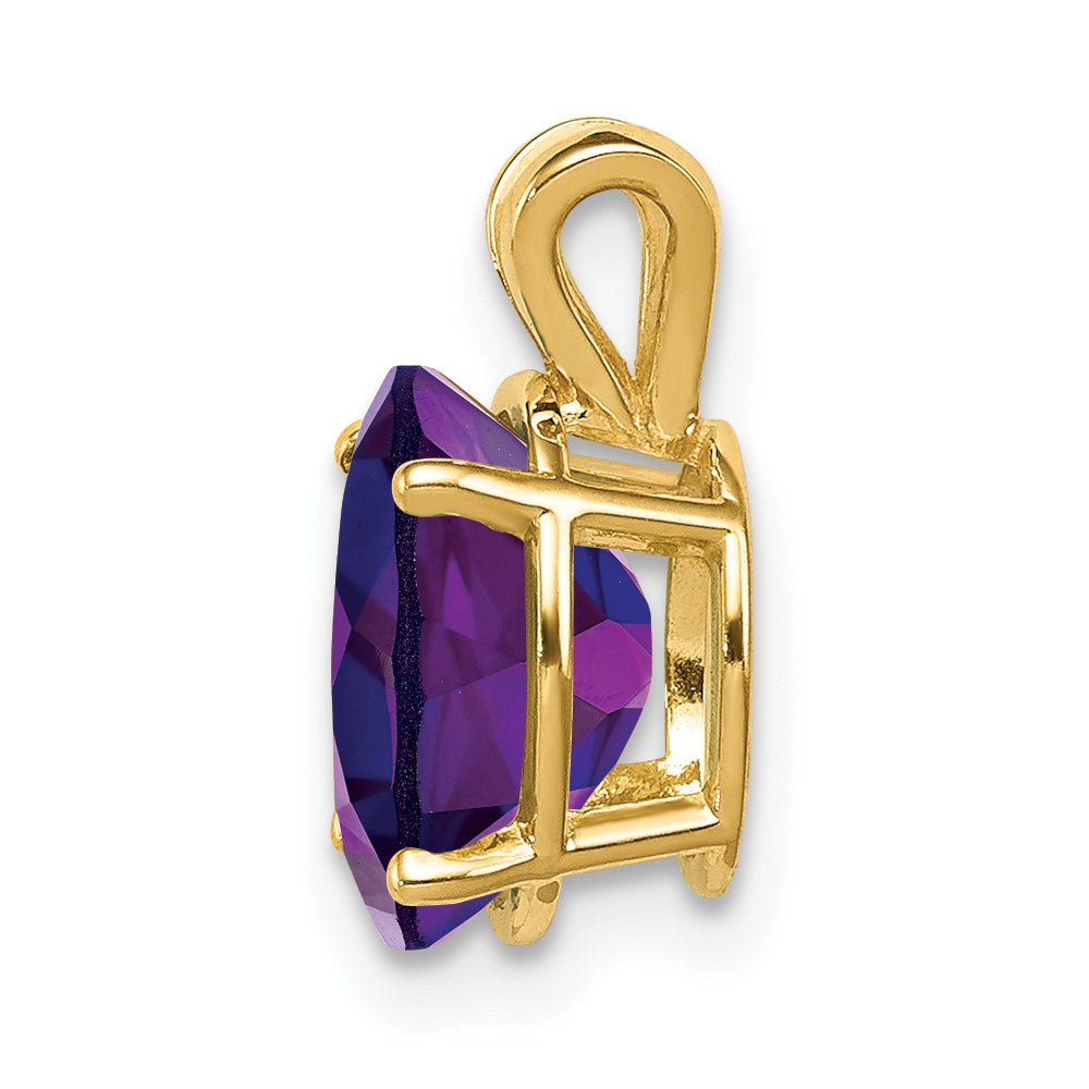 14k 9x Oval Amethyst Pendant