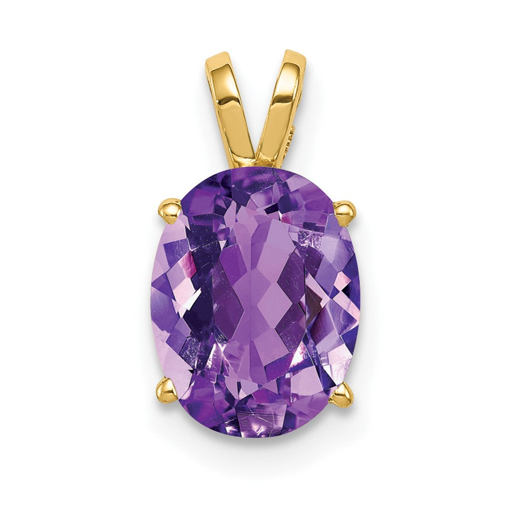 14k 9x Oval Amethyst Pendant