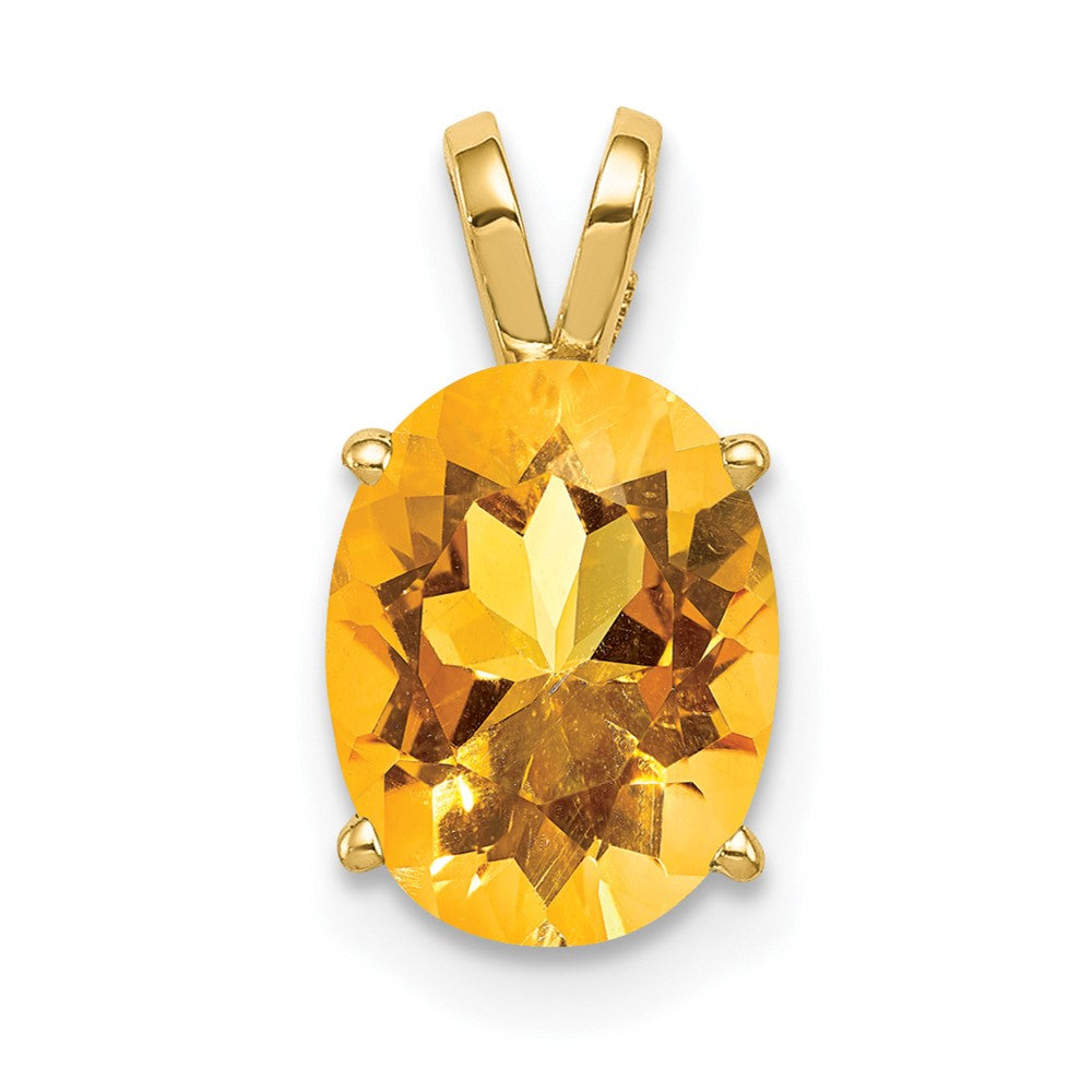 14k 9x Oval Citrine Pendant