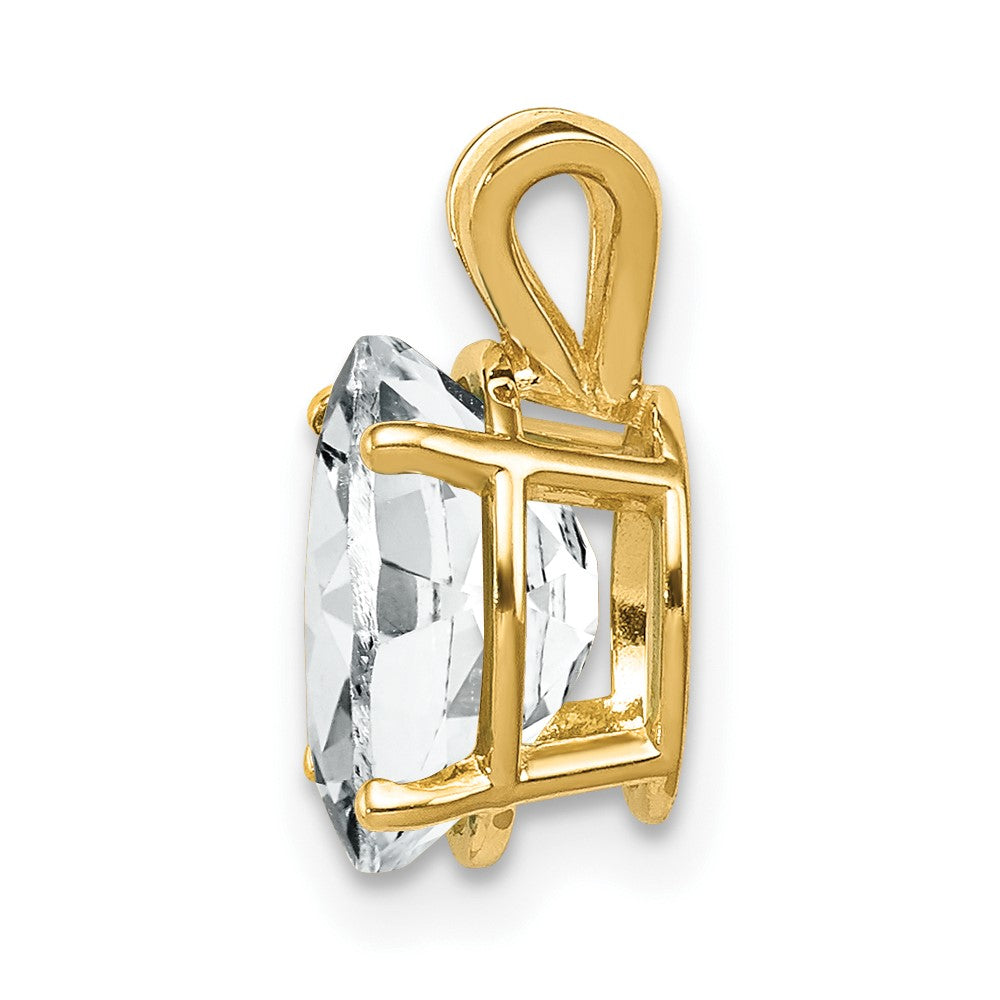 14k 9x Oval Cubic Zirconia Pendant