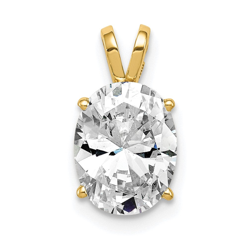 14k 9x Oval Cubic Zirconia Pendant