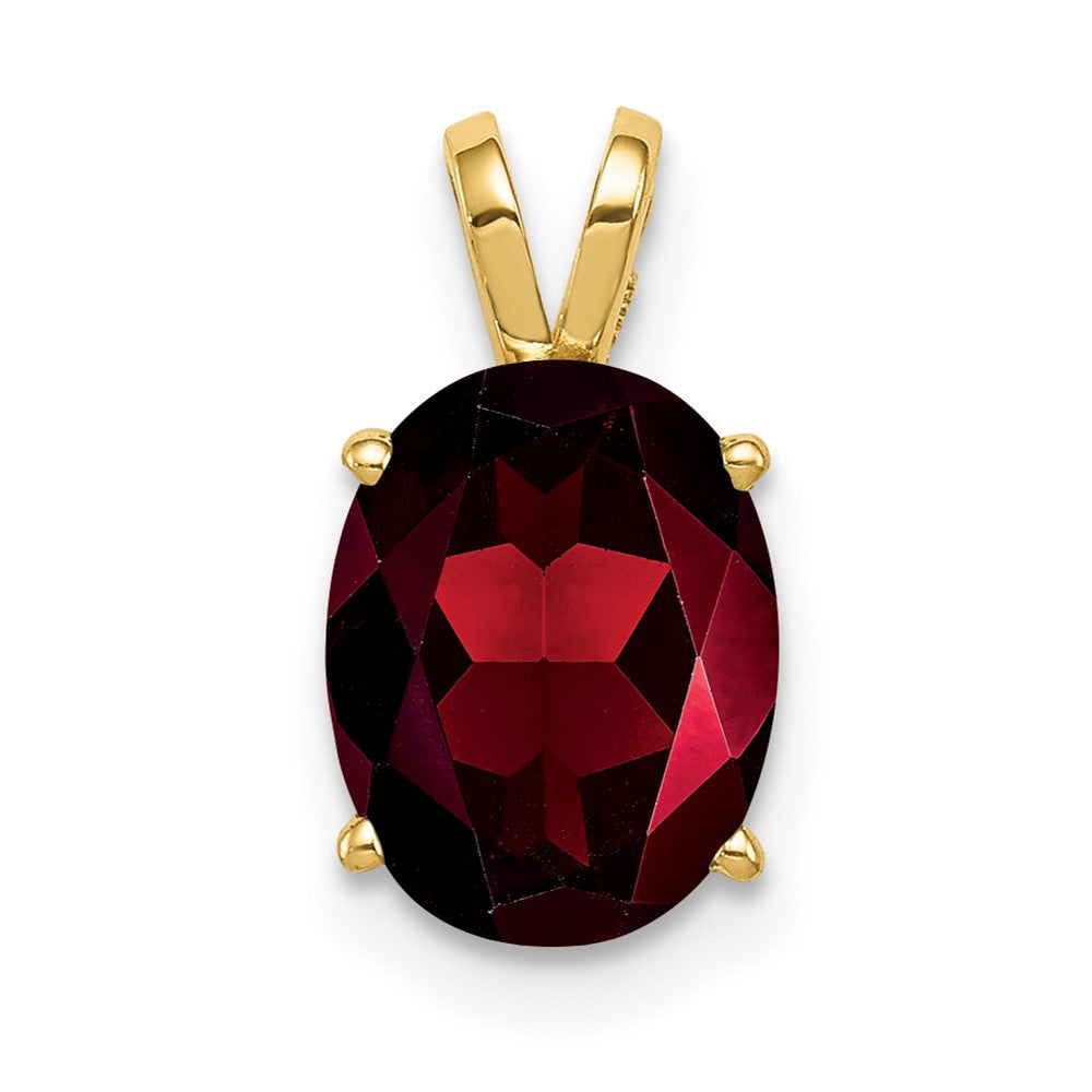 14k 9x Oval Garnet Pendant