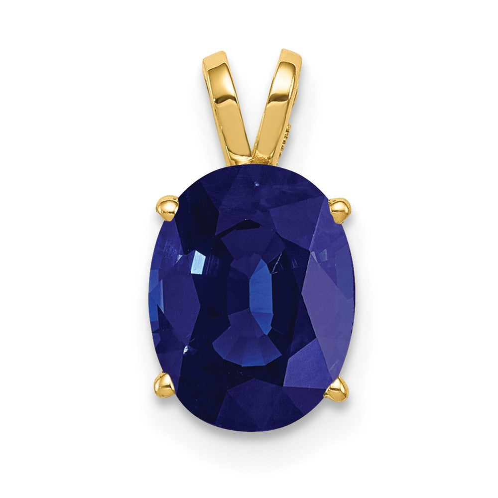 14k 9x Oval Sapphire Pendant