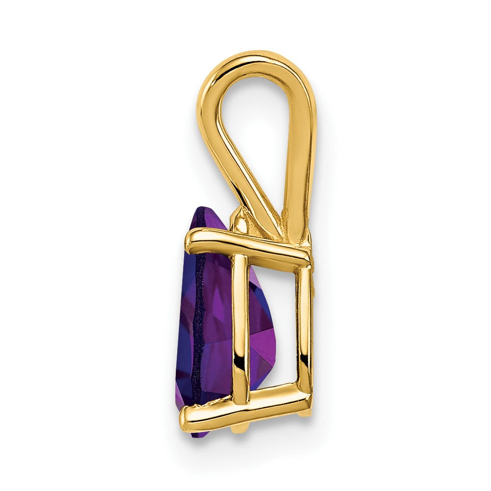 14k 8x Pear Amethyst Pendant