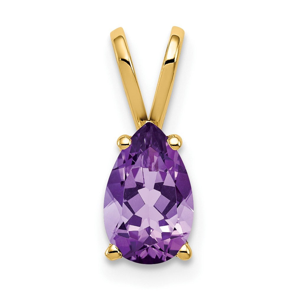 14k 8x Pear Amethyst Pendant