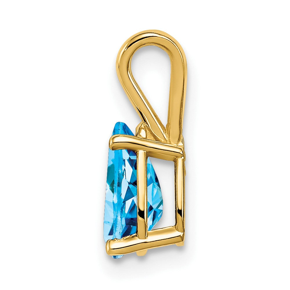 14k 8x Pear Blue Topaz Pendant