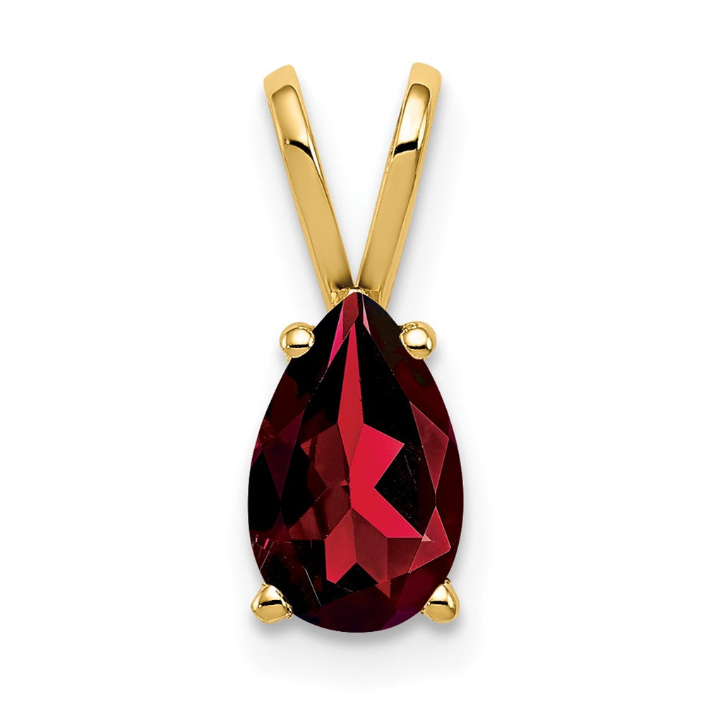 14k 8x Pear Garnet Pendant