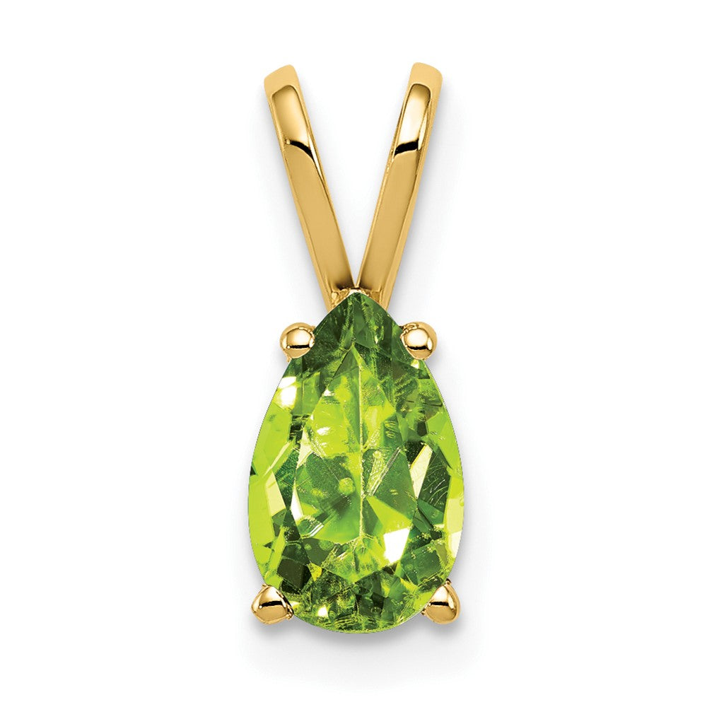 14k 8x Pear Peridot Pendant
