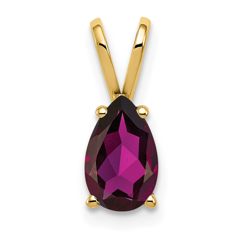 14k 8x Pear Rhodolite Garnet pendant