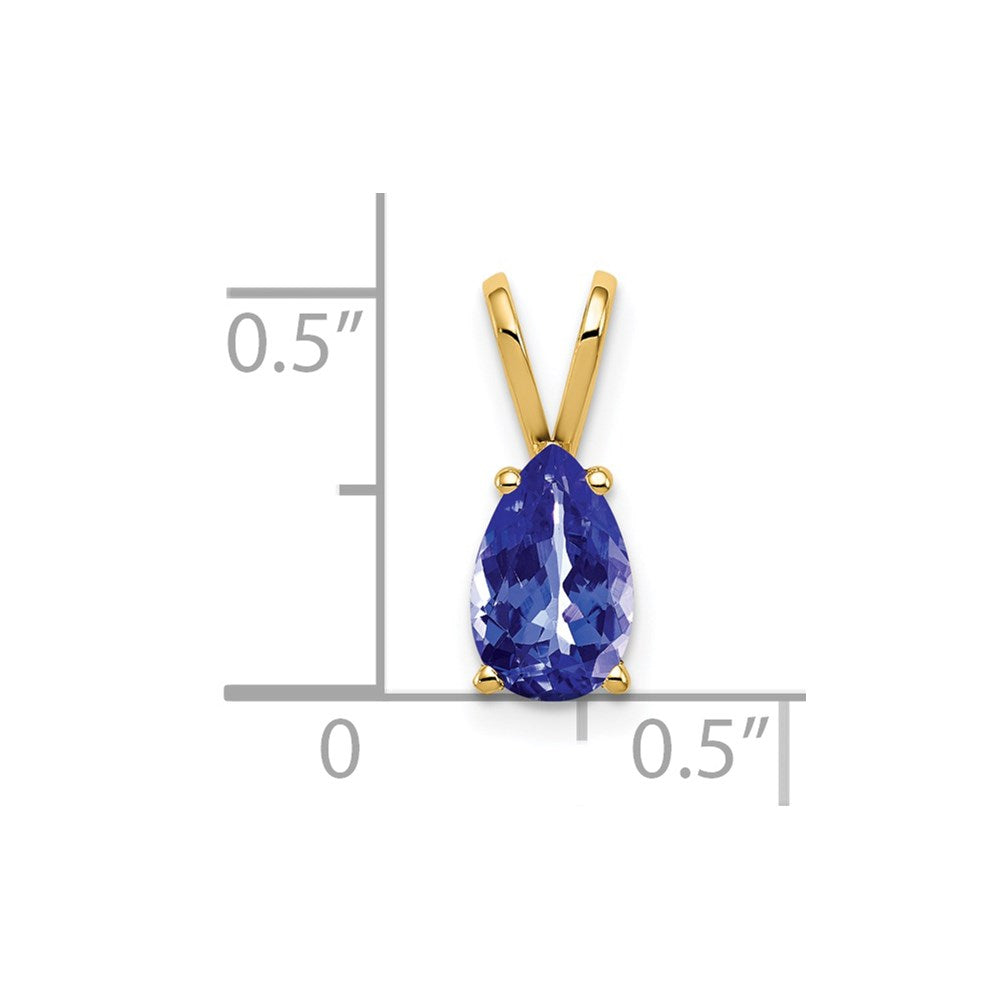14k 8x Pear Tanzanite Pendant