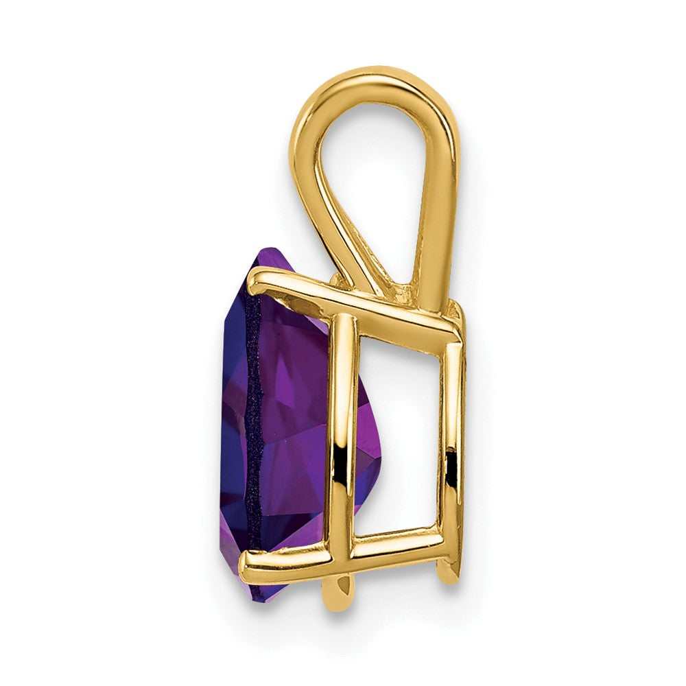 14k 9x Pear Amethyst Pendant