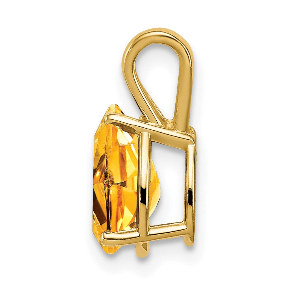 14k 9x Pear Citrine Pendant