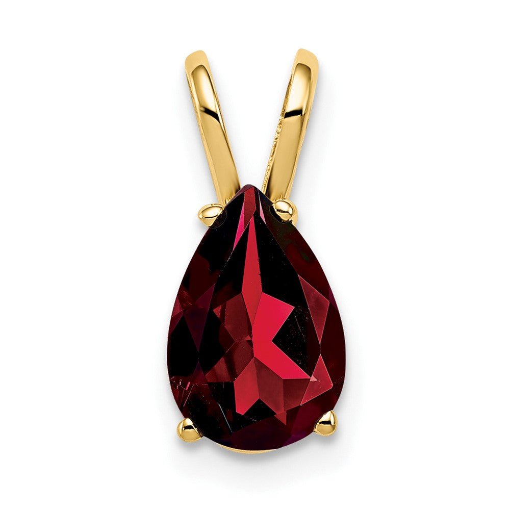 14k 9x Pear Garnet Pendant