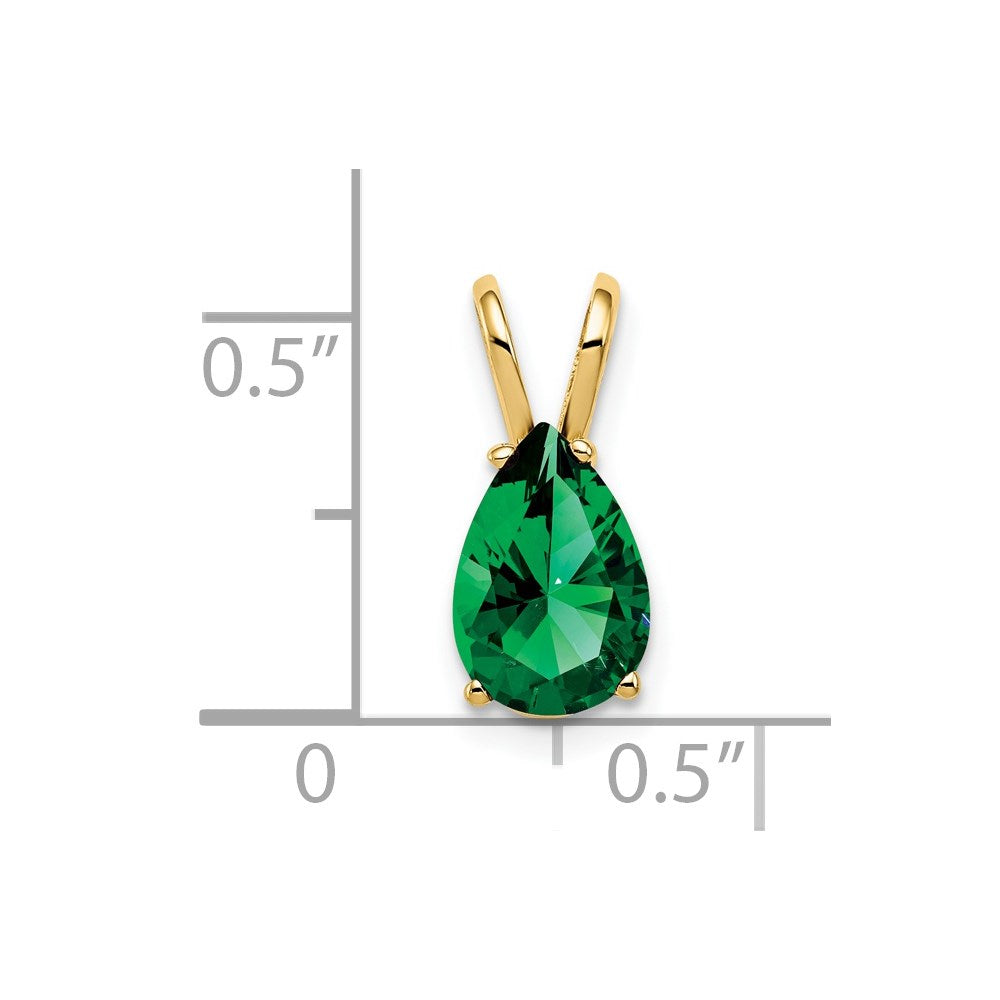 14k 9x Pear Mount St. Helens Pendant