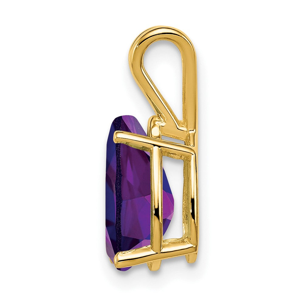 14k 10x Pear Amethyst Pendant