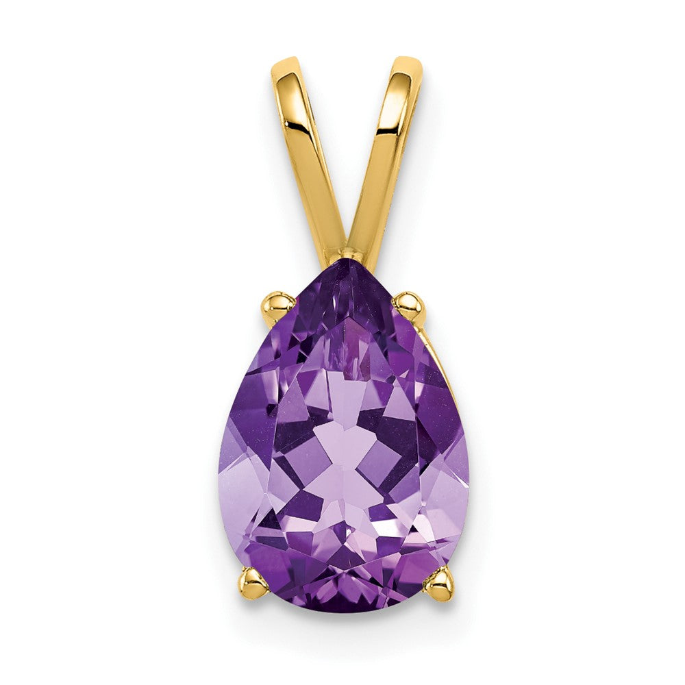 14k 10x Pear Amethyst Pendant