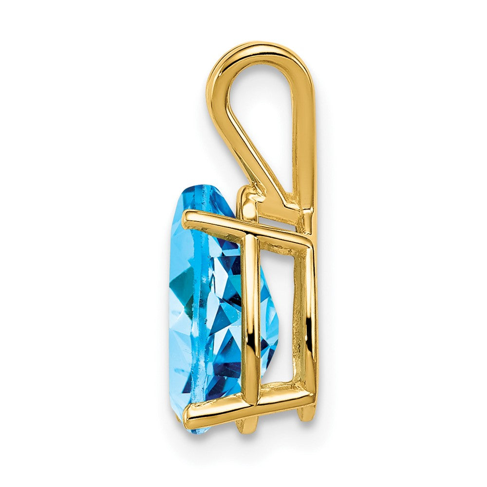 14k 10x Pear Blue Topaz Pendant