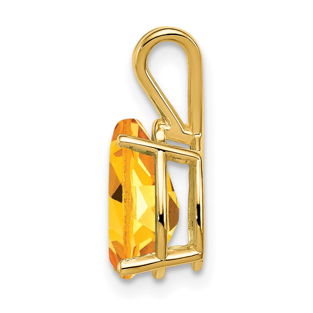 14k 10x Pear Citrine Pendant