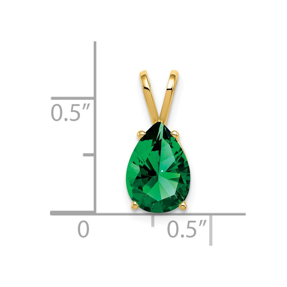 14k 10x Pear Mount St. Helens Pendant