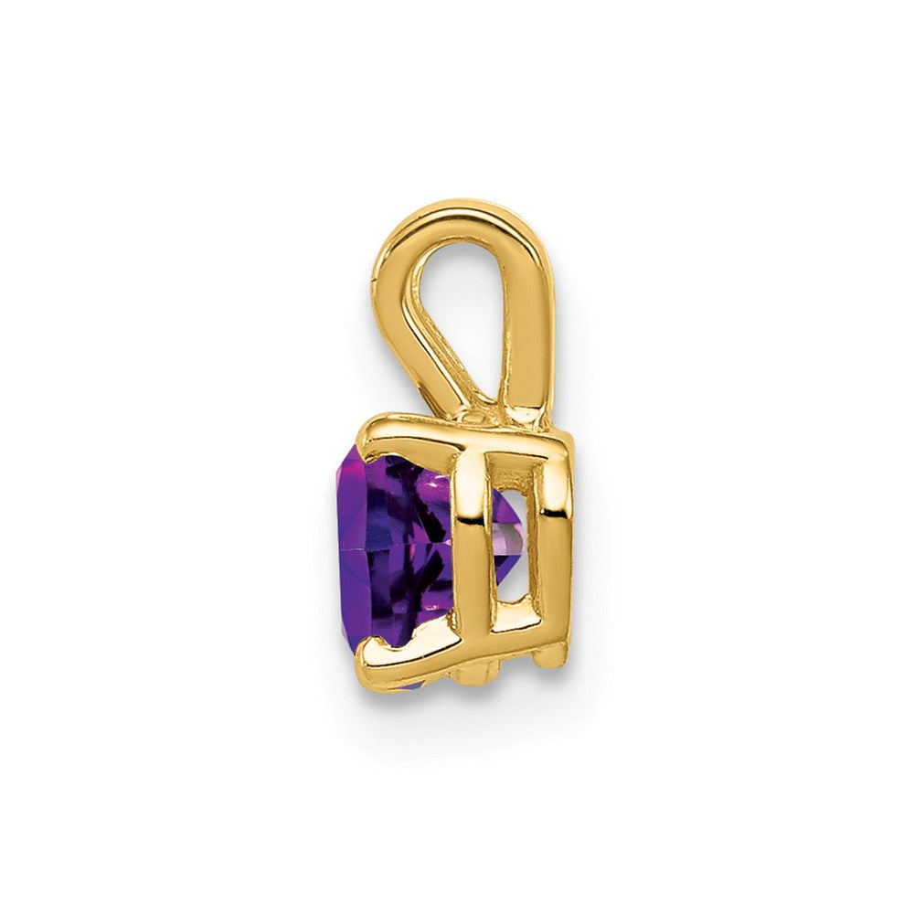 14k Heart Amethyst Pendant