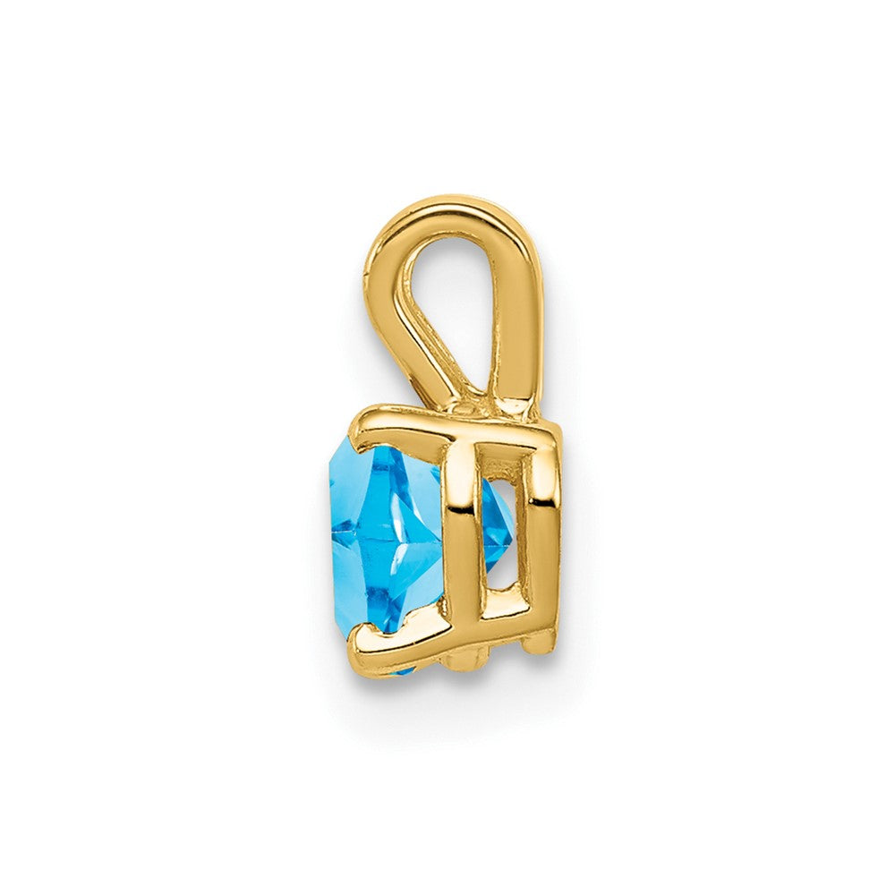 14k Heart Blue Topaz Pendant