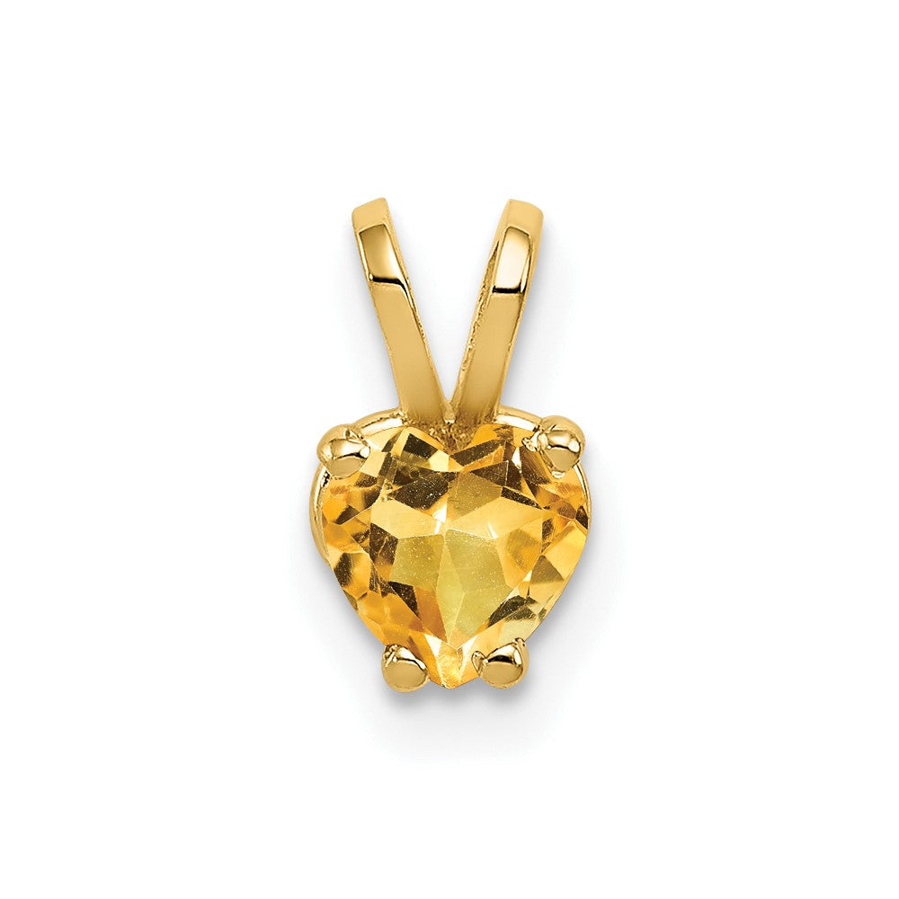 14k Heart Citrine pendant