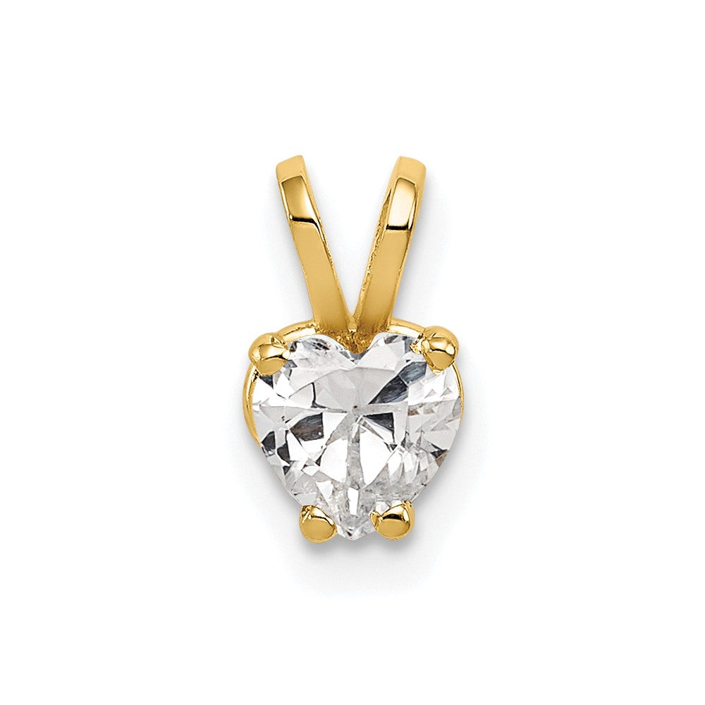 14k Heart Cubic Zirconia Pendant