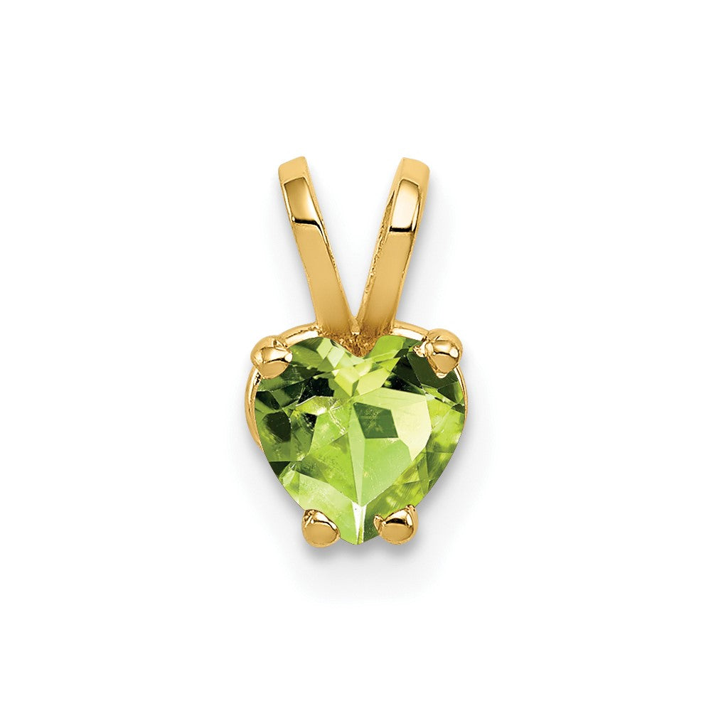 14k Heart Peridot Pendant