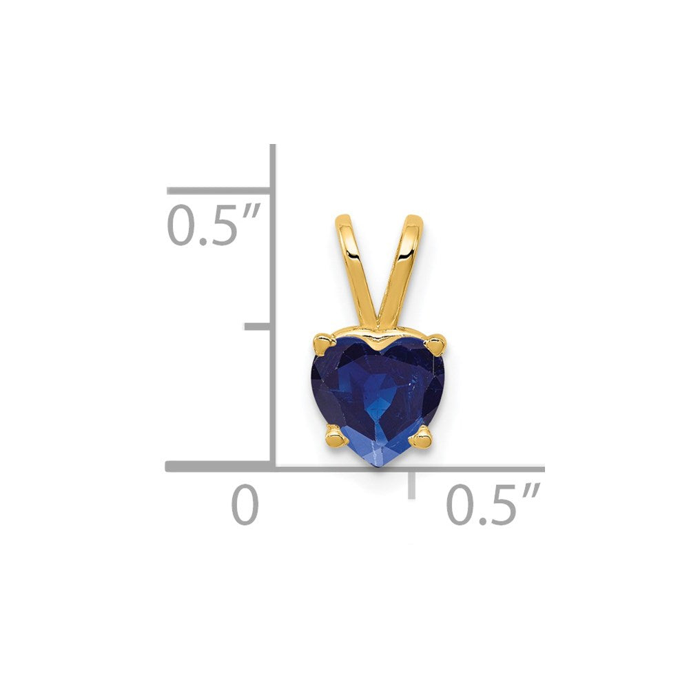 14k Heart Sapphire Pendant