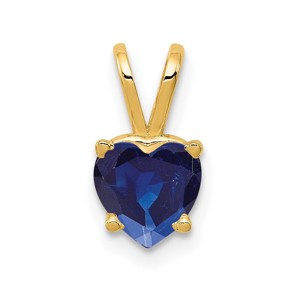 14k Heart Sapphire Pendant