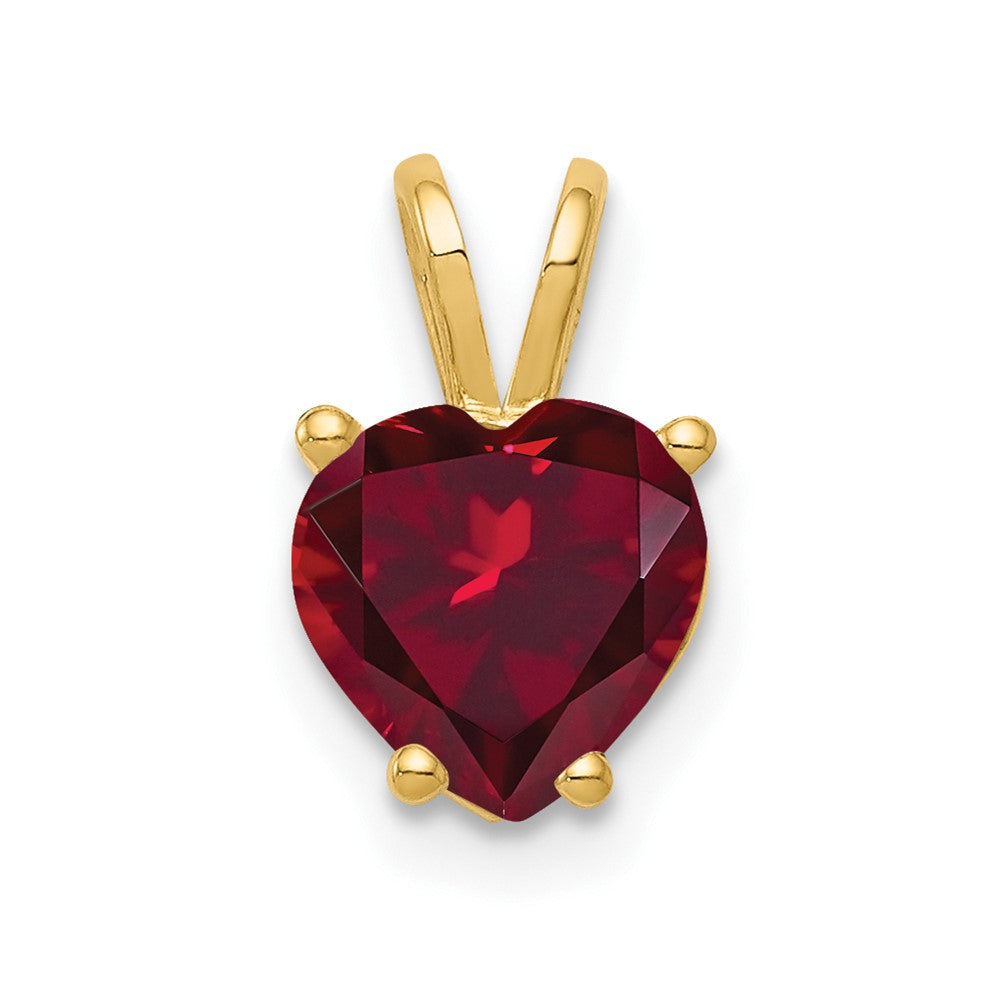 14k Heart Lab Created Ruby Pendant