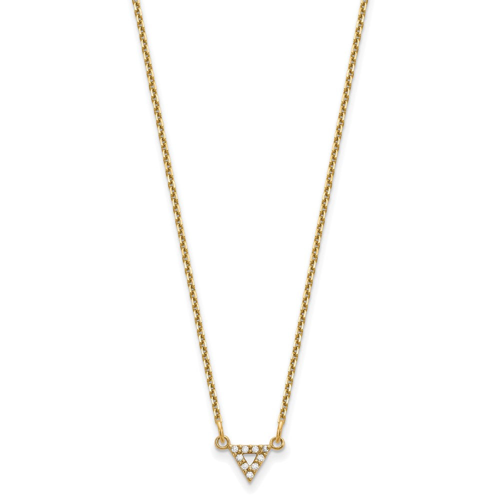 14k A Quality Diamond Triangle Necklace