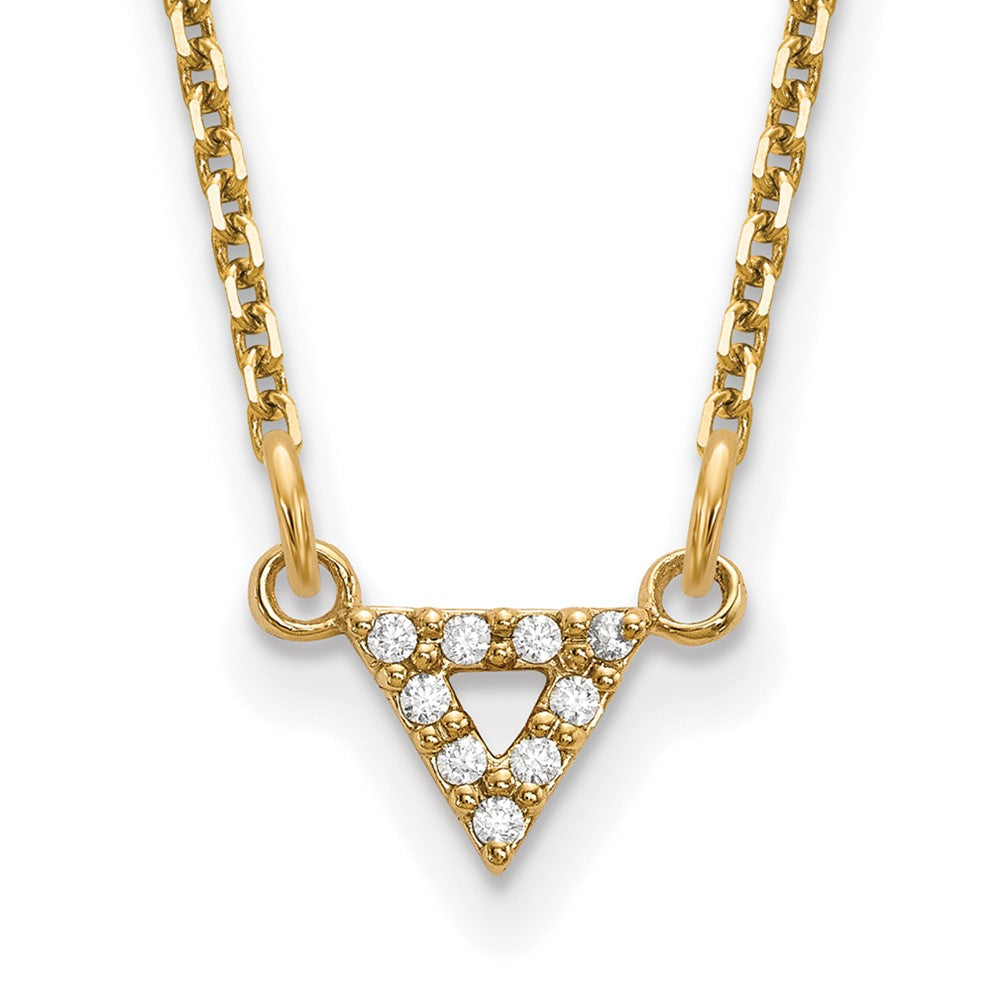 14k A Quality Diamond Triangle Necklace