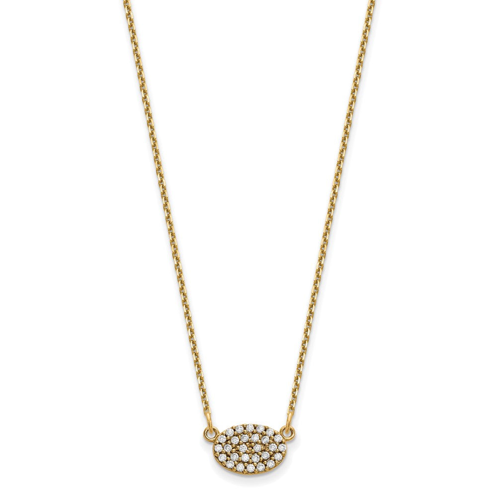 14ky Diamond Cluster Oval Necklace