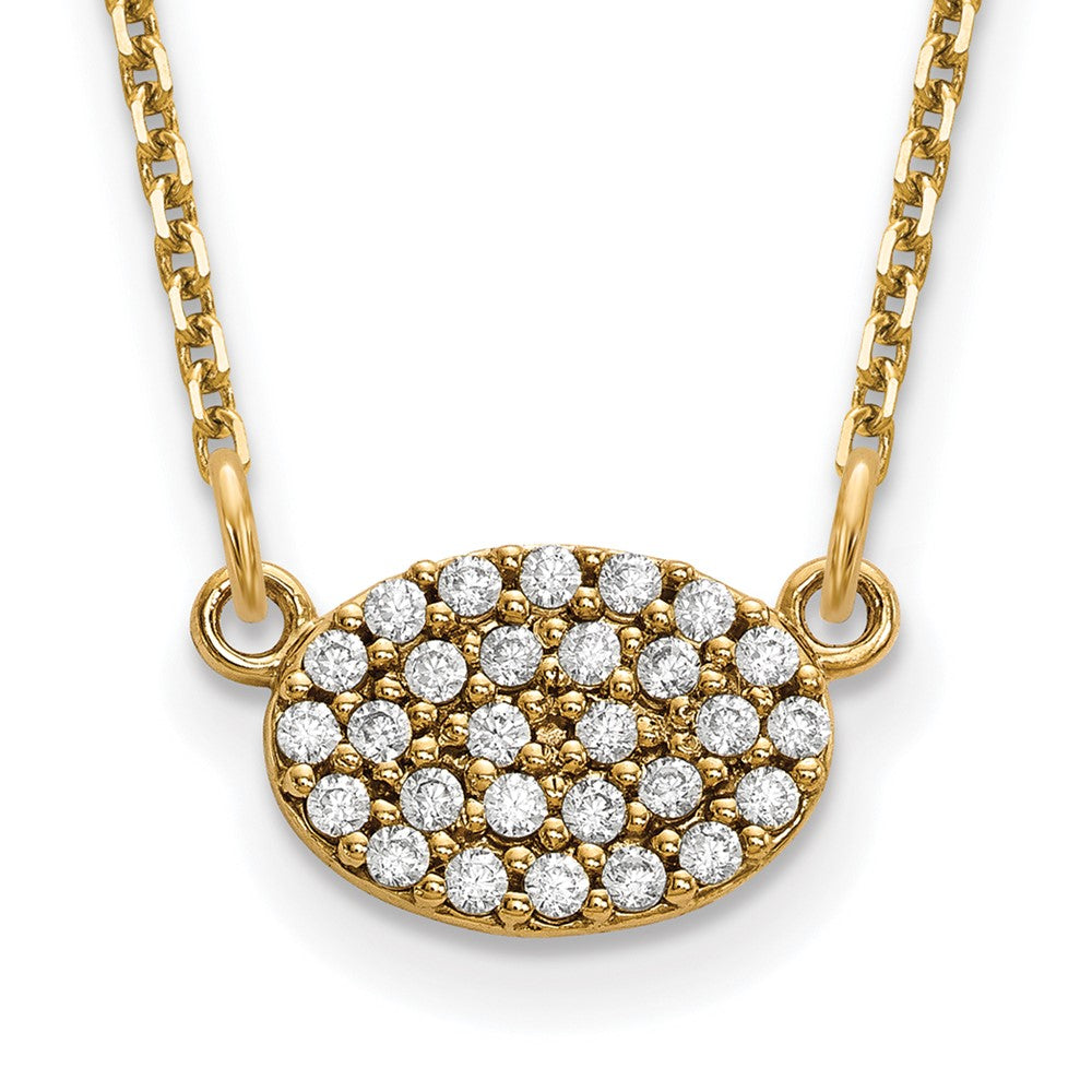 14ky Diamond Cluster Oval Necklace