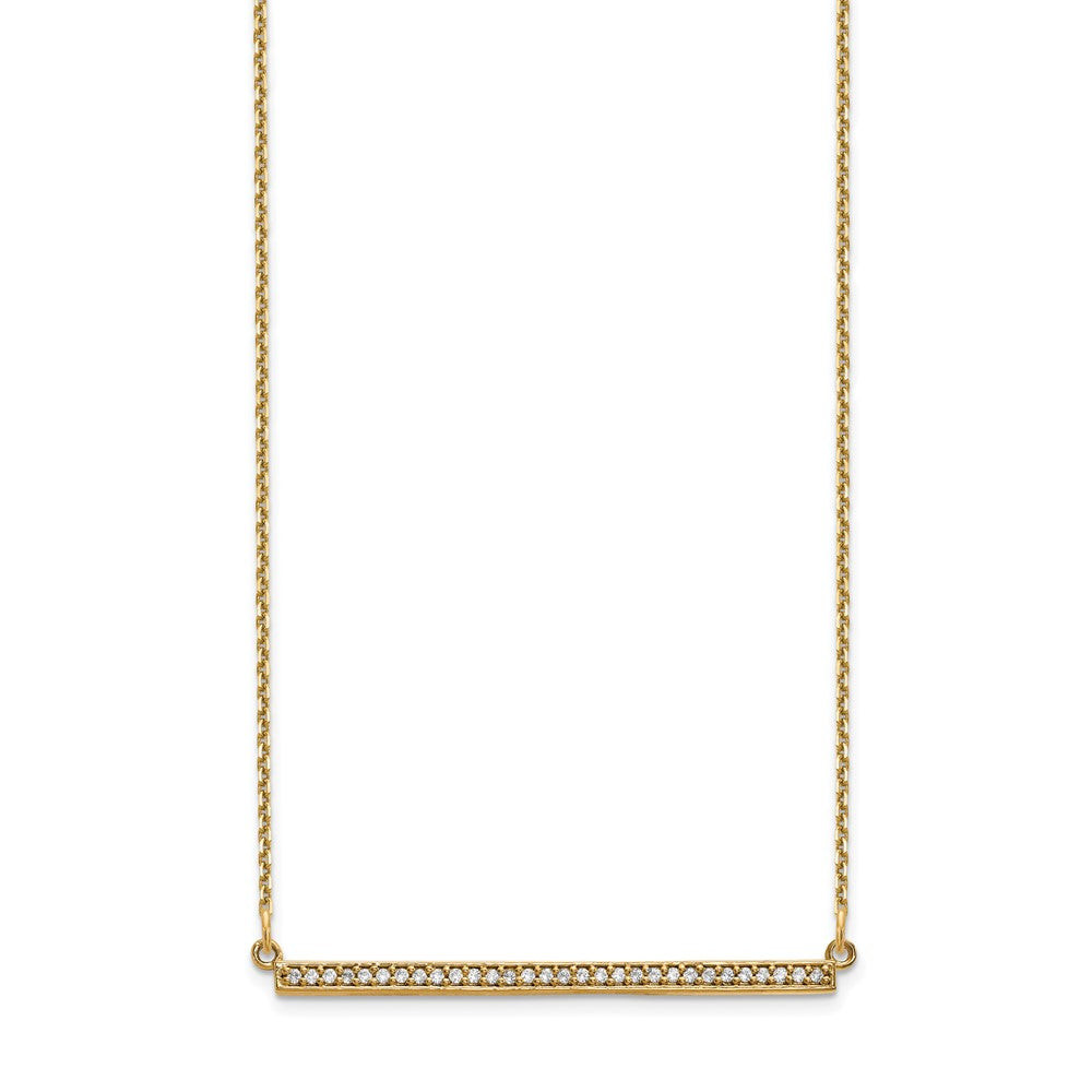 14k Polished 1/8 carat Diamond Bar Necklace
