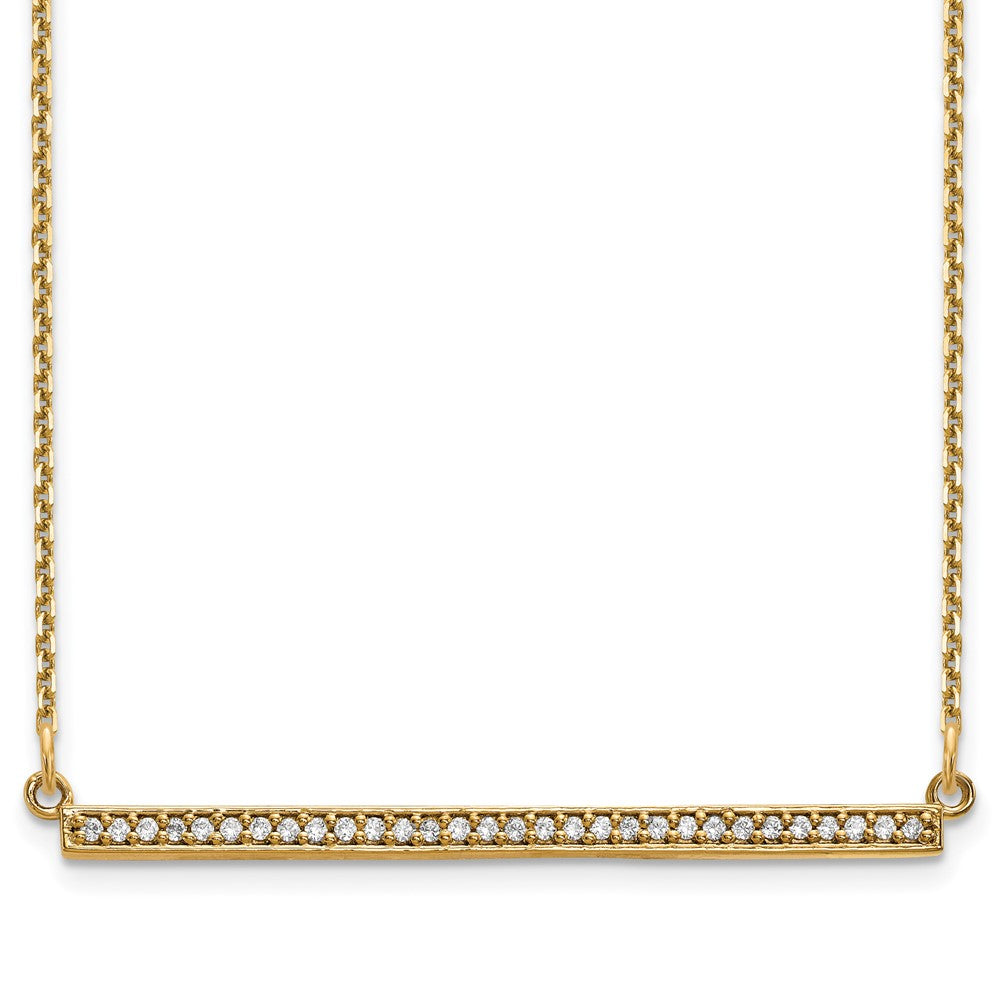 14k Polished 1/8 carat Diamond Bar Necklace