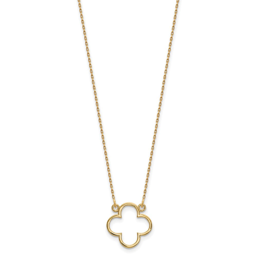 14k Small necklace Quatrefoil Design