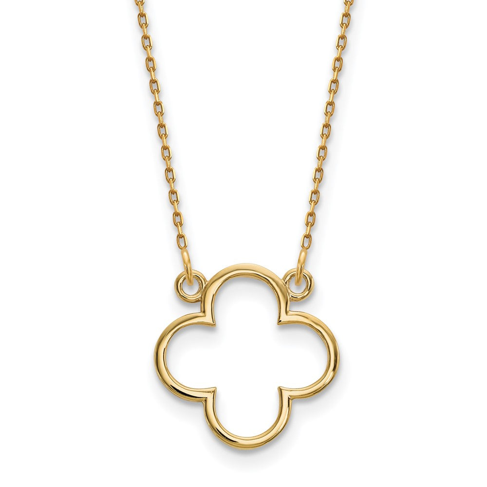 14k Small necklace Quatrefoil Design