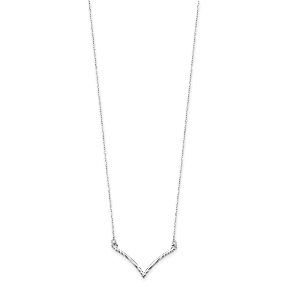 14k White Gold Polished V-Necklace