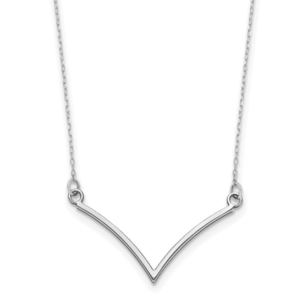 14k White Gold Polished V-Necklace