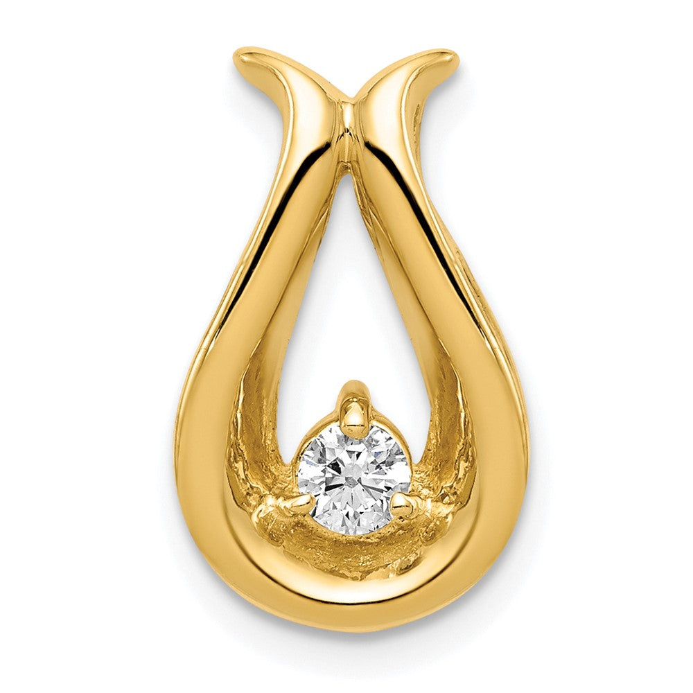 14k A Diamond Teardrop Shape Chain Slide