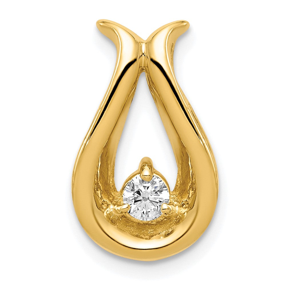 14k Complete AAA Diamond Teardrop-Shape Chain Slide