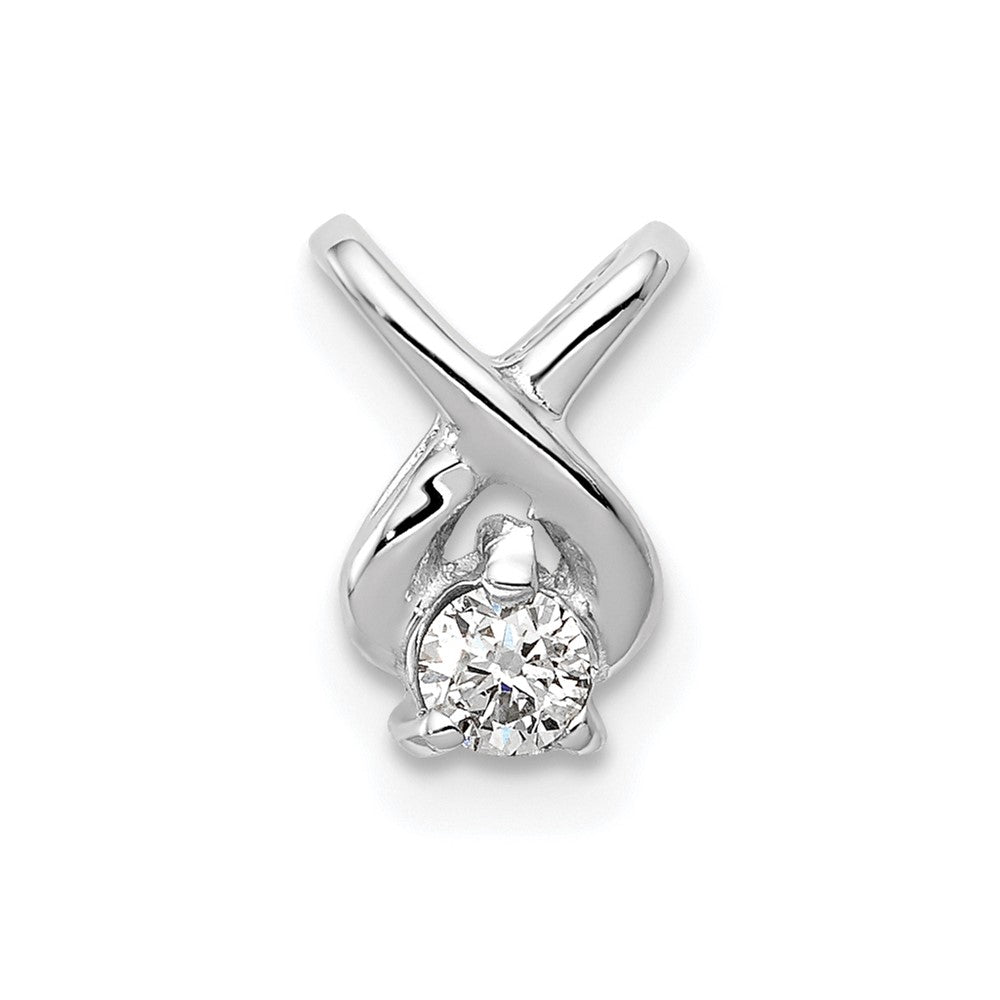 14k White Gold Complete A Diamond Chain Slide