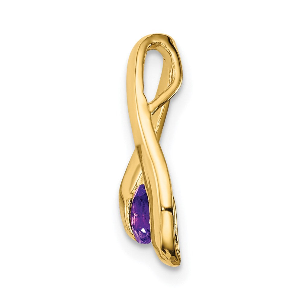 14k Round Amethyst Chain Slide