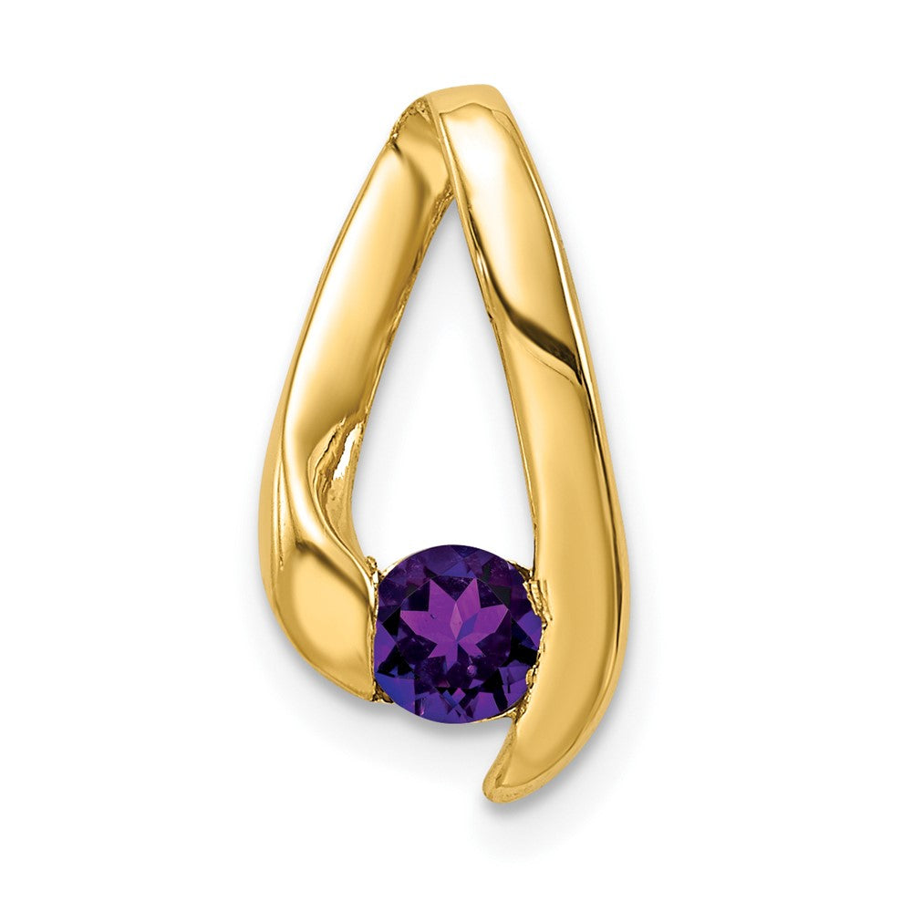 14k Round Amethyst Chain Slide